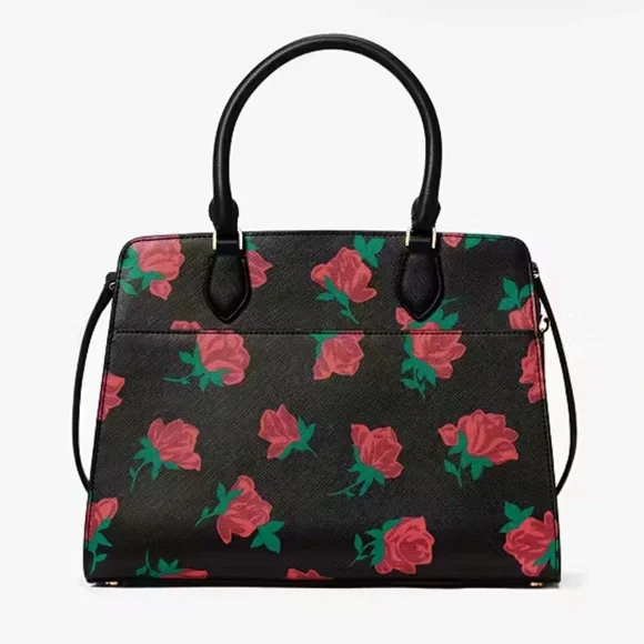 🥳HP🥳Kate Spade NWT Madison Rose Toss Printed Satchel - Picture 4 of 7
